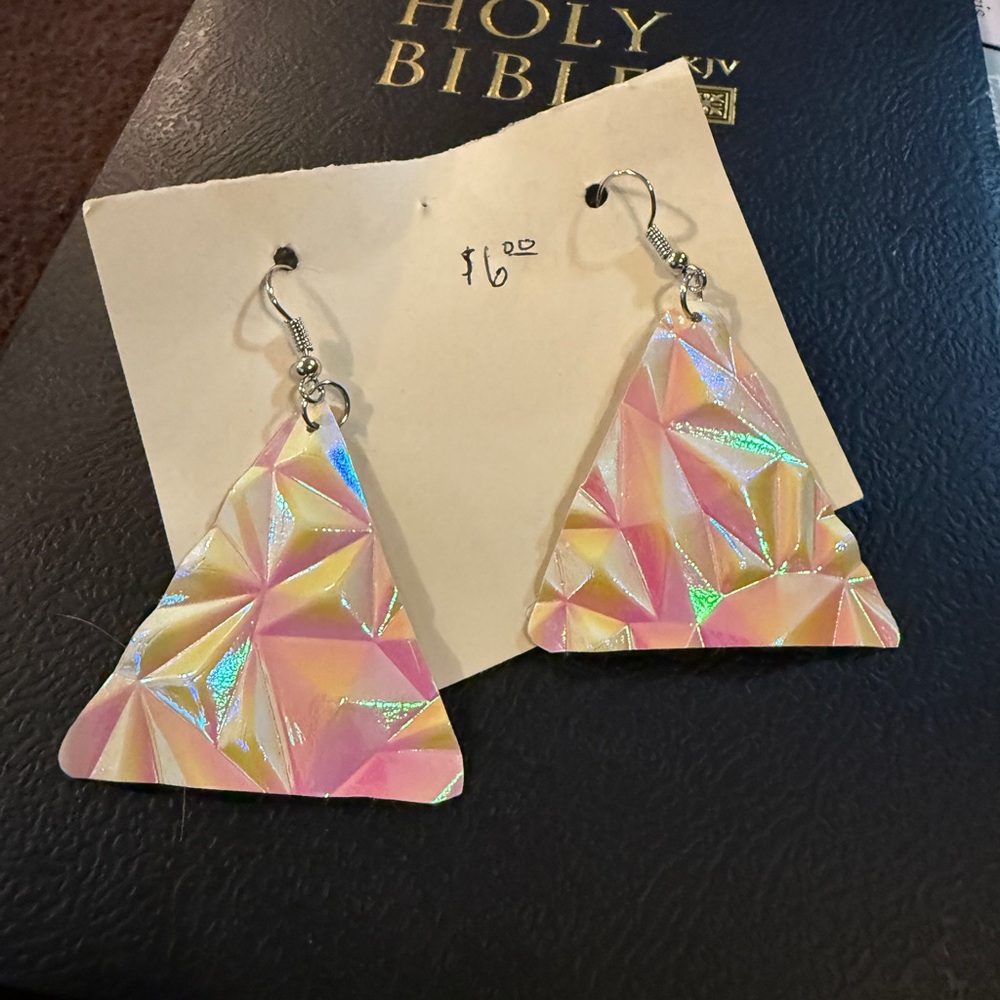 Holographic Triangle Earrings